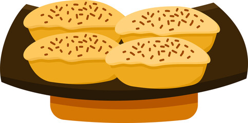 Golden Baked Goods on Dark Tray with Sprinkles