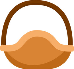 Simple Orange Harvest Basket with Brown Handle