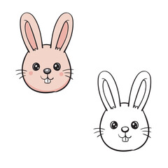 bunny face vector illustration. Rabbit. 