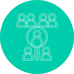 Employees Search single vector illustration icon