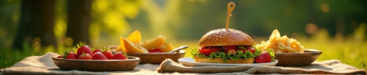 Joyful gathering, delicious picnic, Valle del Jerte , food, Picnic, light