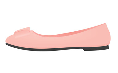 Pink flat heel shoe. vector illustration