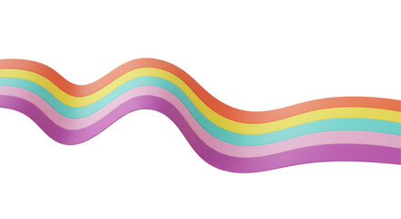 Isolated Multicolored Wavy Stripes