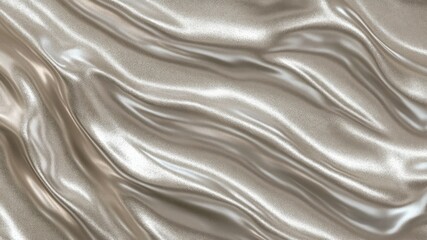 Obraz premium Silky, champagne-colored fabric draped with soft curves and subtle shimmer.