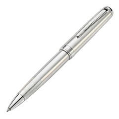 sleek silver ballpoint pen with polished finish, perfect for writing and signing documents. Its elegant design adds touch of sophistication