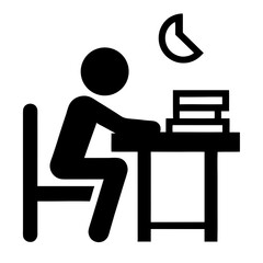 Pictogram Illustration Of Night Study With Books And Moon Icon