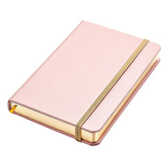 stylish pink notebook with gold elastic band, perfect for journaling or note taking, adds touch of elegance to your writing experience
