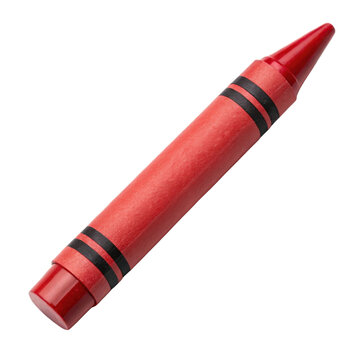 vibrant red crayon with black stripes, perfect for creative art projects and children drawings, evokes sense of fun and imagination