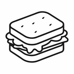 Sandwich outline icon on white background