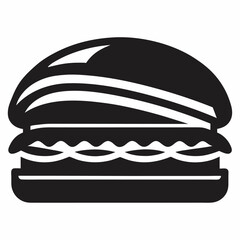 Sandwich silhouette icon on white background