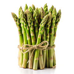 Fresh green asparagus bunch, a healthy raw vegetable ingredient.