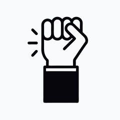 Obraz premium Raised Fist Symbol Of Power And Solidarity In Vector Graphic Style