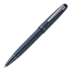 sleek blue ballpoint pen with shiny silver clip, perfect for writing and note taking. Its elegant design adds touch of sophistication to any desk