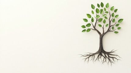 Obraz premium Resilient tree roots symbolizing strength and growth in nature graphic design minimal environment close-up perspective