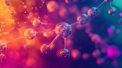 Abstract colorful molecular structure.