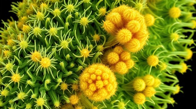 Close-up view of intricate plant clusters