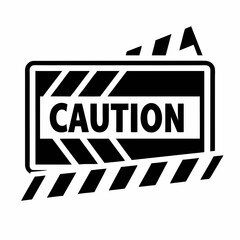 Obraz premium Black And White Caution Sign Illustration Warning Message For Hazard Communication