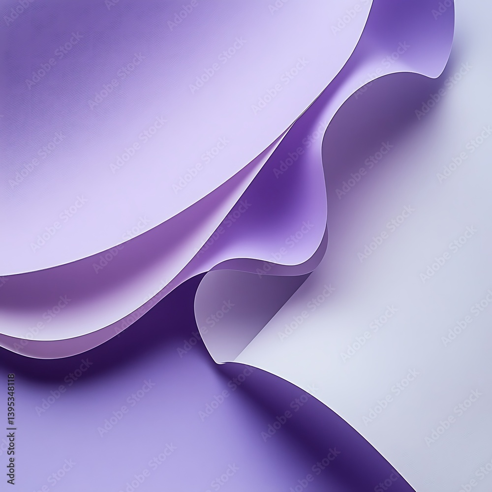 Sticker lavender and lilac fluid color waves abstract pattern design