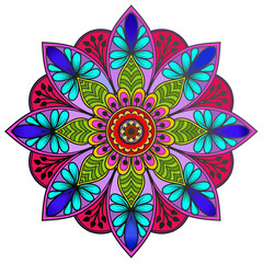  Flower Mandala colorful Art Pattern