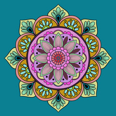  Flower Mandala colorful Art Pattern