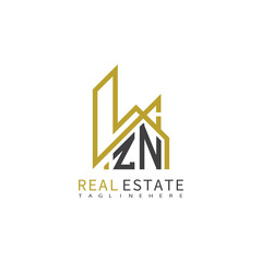 initial monogram logo for real estate With building and home shape creative design.
