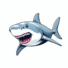shark vector isolated on white
