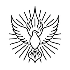 Dove Descending Surrounded by Tongues of Fire