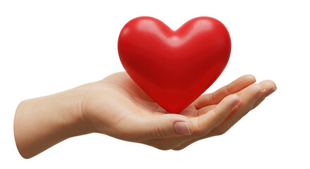 Fototapeta premium Isolated Hand Holding Red Heart