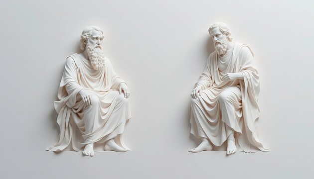  Paper Thoughts Socrates Plato Papercraft on Bright White.