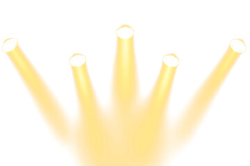 Illuminated Spotlight Beams on Transparent Background for Design and Editing Projects