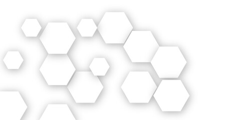 Abstract white soft hexagon concept design abstract technology background vector. White 3D futuristic honeycomb mosaic white background. 
