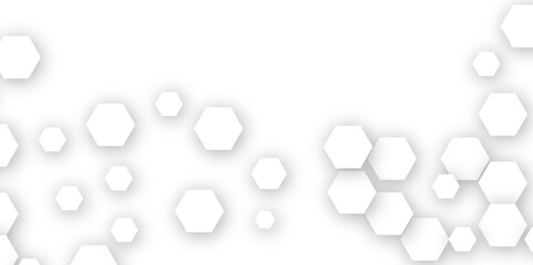 Abstract white soft hexagon concept design abstract technology background vector. White 3D futuristic honeycomb mosaic white background. 