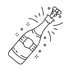 champagne bottle icon, champagne bottle vector illustration-simple illustration of champagne bottle, perfect for champagne bottle logos and icons