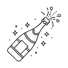 champagne bottle icon, champagne bottle vector illustration-simple illustration of champagne bottle, perfect for champagne bottle logos and icons
