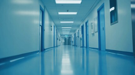 Obraz premium Long Empty Hospital Corridor