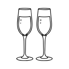champagne glass icon, champagne glass vector illustration-simple illustration of champagne glass, perfect for champagne glass logos and icons
