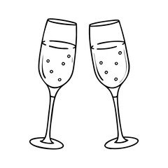 champagne glasses icon, champagne glasses vector illustration-simple illustration of champagne glasses, perfect for champagne glasses logos and icons