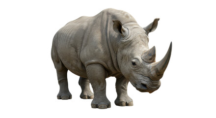 Obraz premium Isolated White Rhinoceros Standing