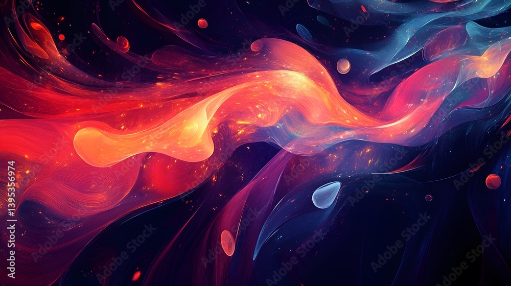 Canvas Prints a vibrant abstract display of swirling colors and fluid forms.