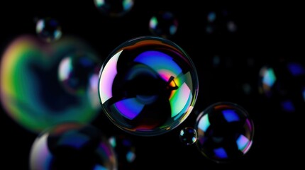 Colorful iridescent soap bubbles (3)