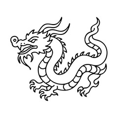 chinese dragon icon, chinese dragon vector illustration-simple illustration of chinese dragon, perfect for chinese dragon logos and icons
