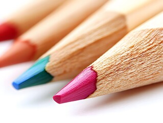 Obraz premium Closeup Colorful Pencils Macro Photography