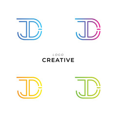 JD Premium Vector latter logo design. Creative Logo. Vector Illustration logo. letters Logo. Creative Logo. Minimal feminine monogram and logo. Monogram Design. Modern design.