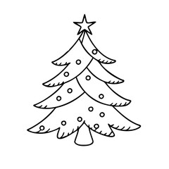 christmas tree icon, christmas tree vector illustration-simple illustration of christmas tree, perfect for christmas tree logos and icons