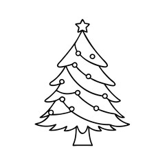 christmas tree icon, christmas tree vector illustration-simple illustration of christmas tree, perfect for christmas tree logos and icons