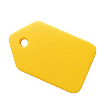 3d icon illustration of a yellow price tag label