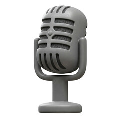 3d icon illustration of a retro microphone