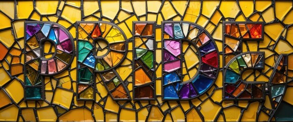  Pride Mosaic Rainbow Glass Fragments, A Stained Glass Representation of LGBT+ Unity