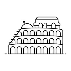 Naklejka premium colosseum icon, colosseum vector illustration-simple illustration of colosseum, perfect for colosseum logos and icons
