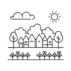 community garden icon, community garden vector illustration-simple illustration of community garden, perfect for community garden logos and icons